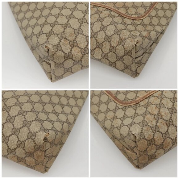 GUCCI GG Supreme Web Sherry Line Tote Bag PVC Beige Green Red Auth 117760 - Picture 14 of 16